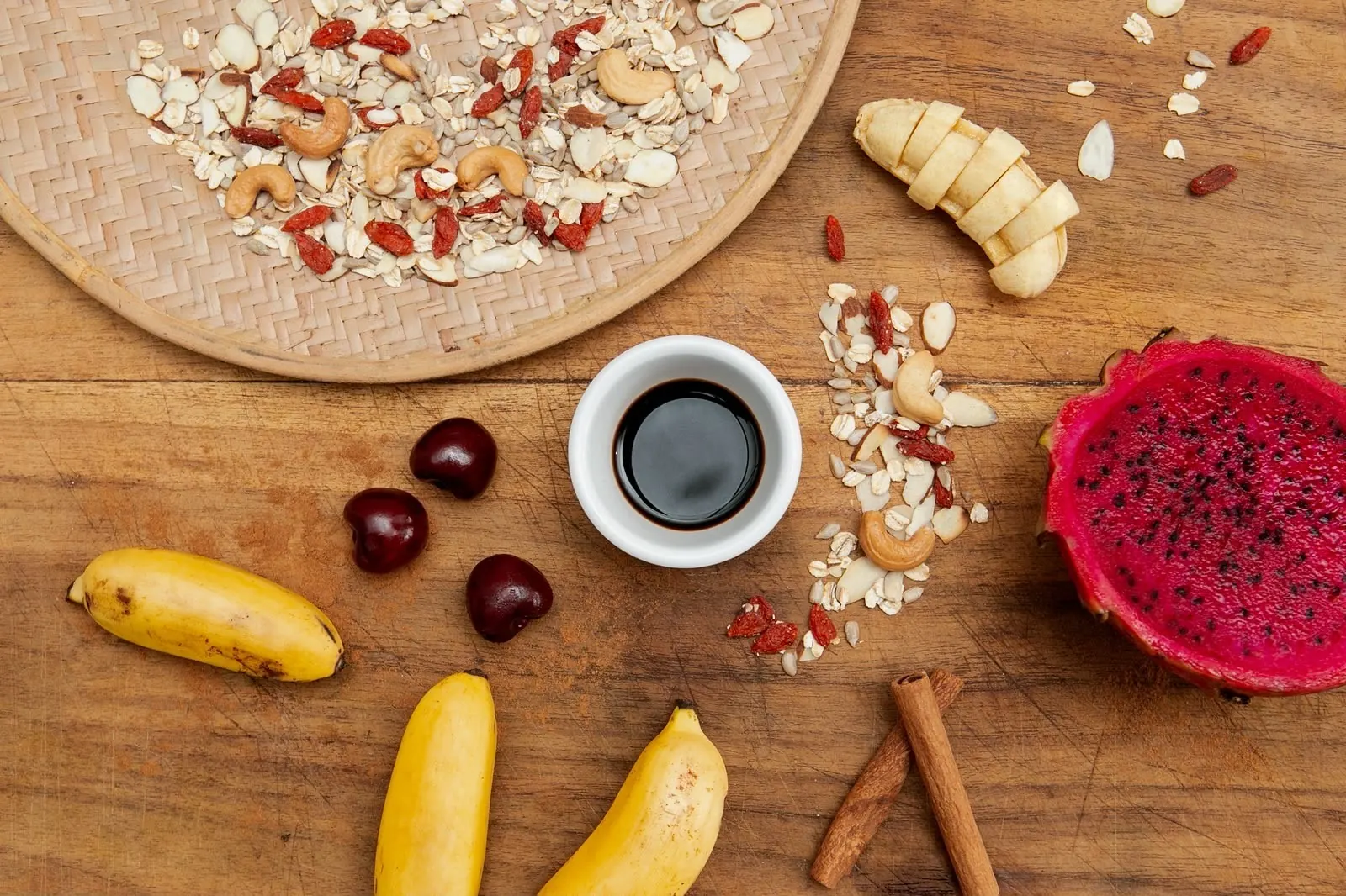 Tropical breakfast mise en place