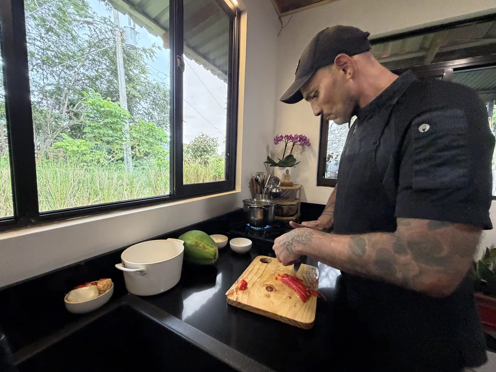Chef Pedro in the kitchen