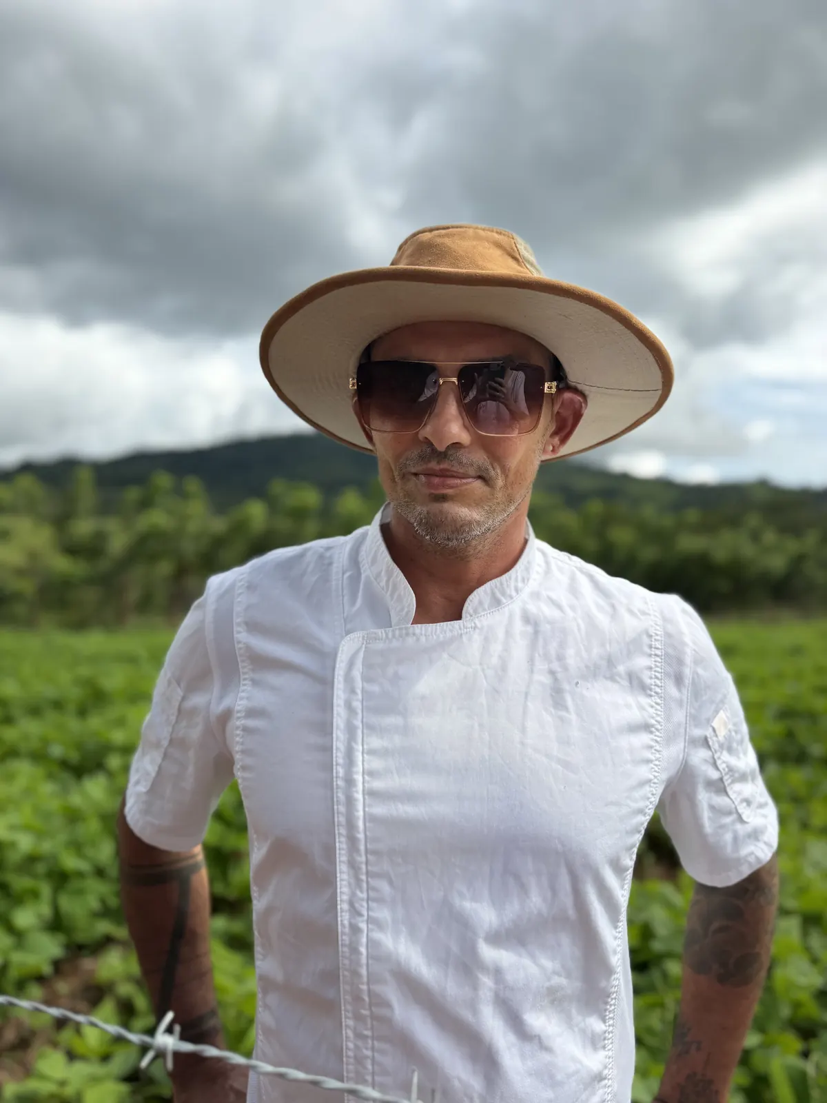 Chef Pedro Prabhu in the field